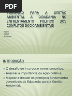 EDUCAÇÃO PARA A GESTÃO AMBIENTAL A CIDADANIA NO