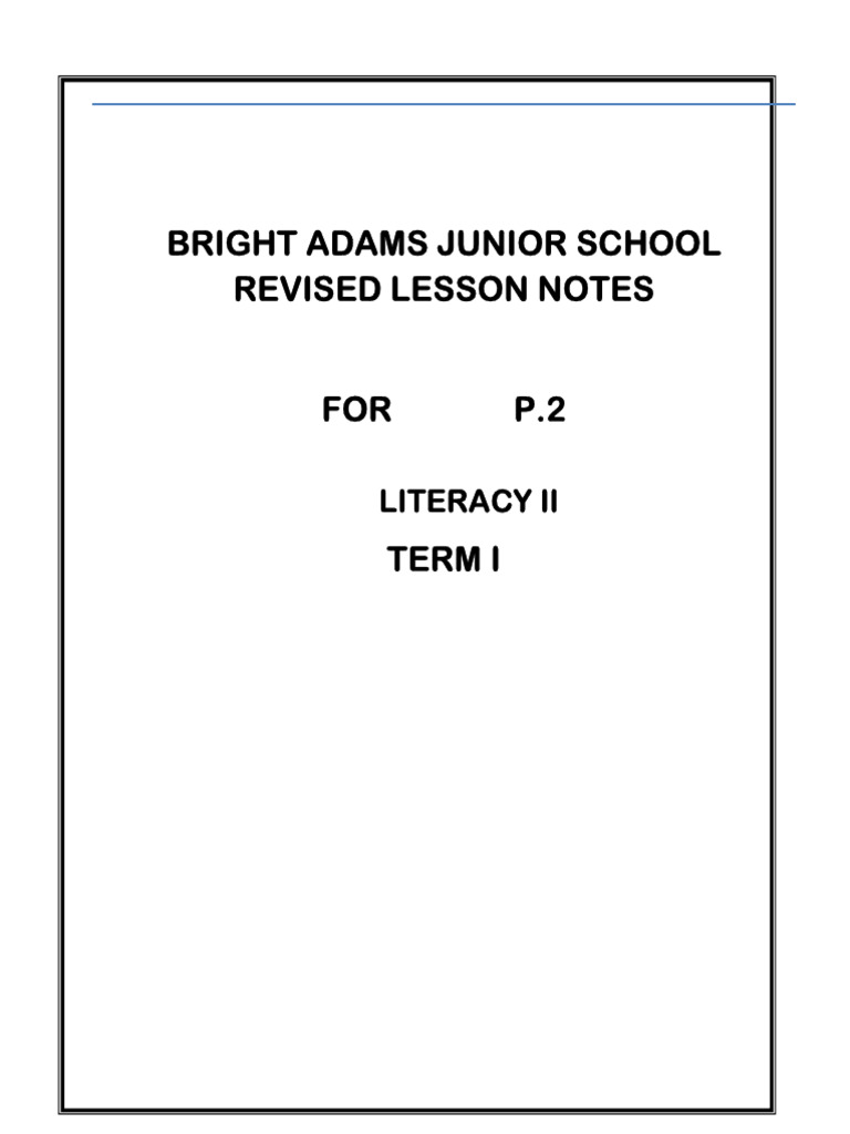 P.2 LITERACY II WRITING TERM I(1) | PDF