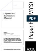 Fundamentals Pilot Paper - Corporate and Business Law (Malaysia