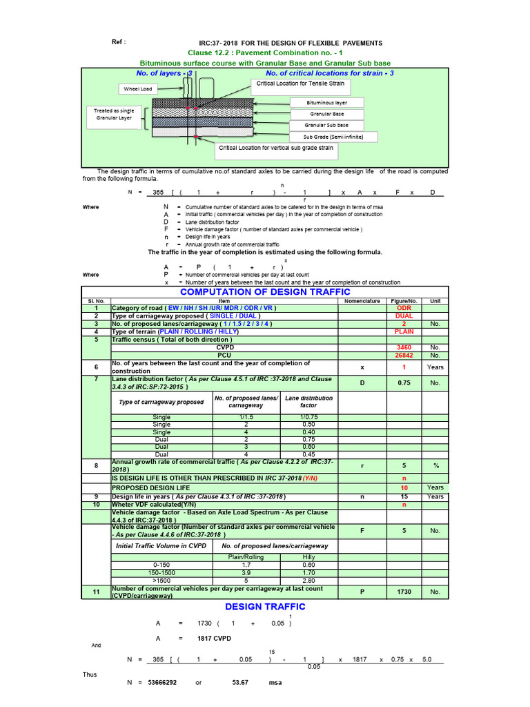 Design of Flexible Pavements per IRC 37-2018 | PDF | Road Surface | Road