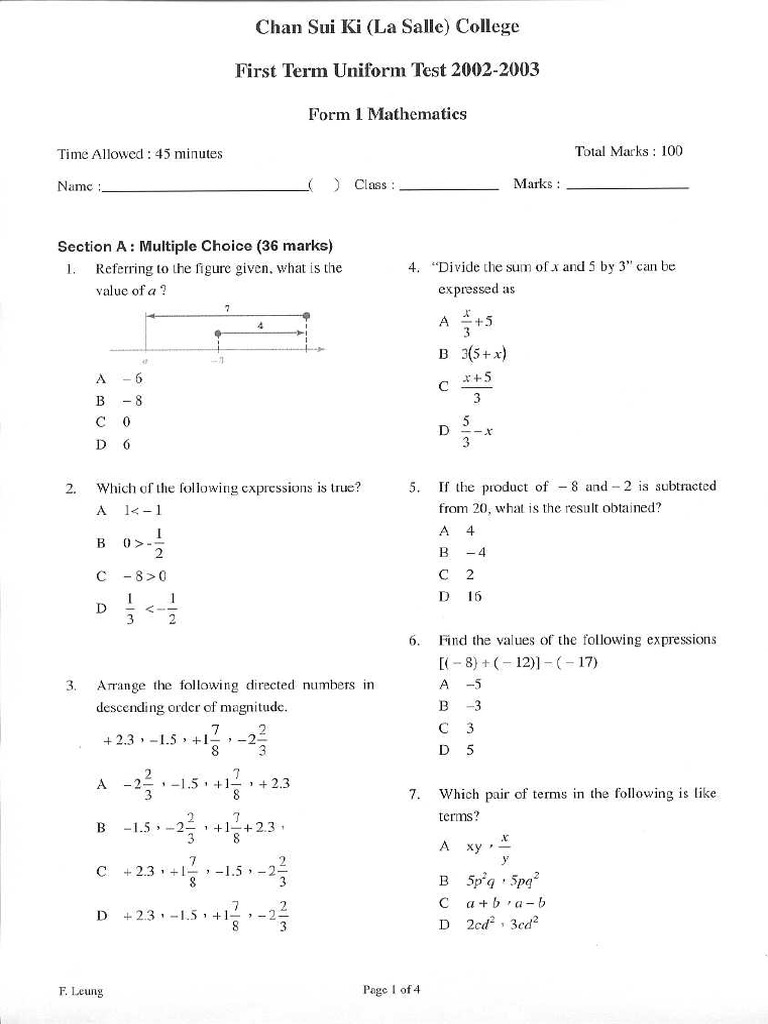 1ST Ut Maths | PDF