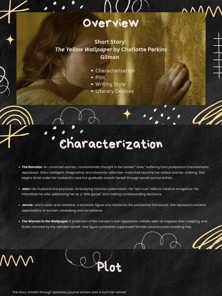 Black Doodle Thesis Defense Presentation Pdf The Yellow Wallpaper