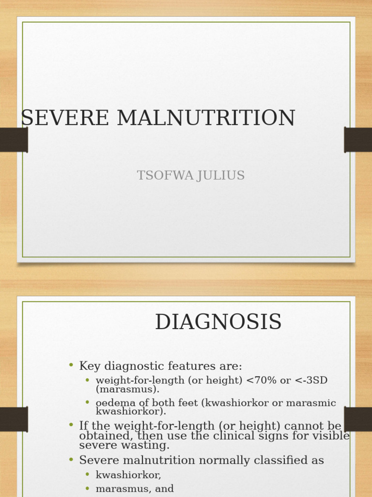 Severe Malnutrition Diagnosis and Treatment Guide | PDF | Diseases And ...