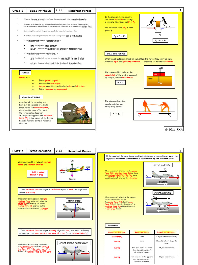 Resultant Force on Stationary Objects | PDF | Force | Acceleration