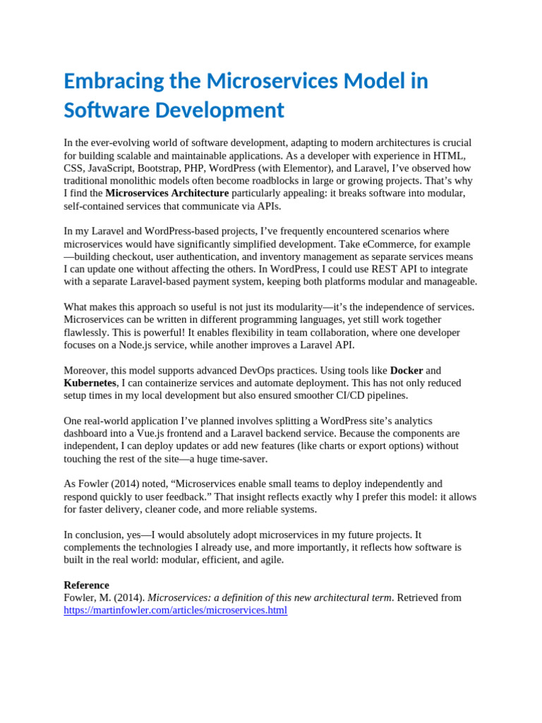 Embracing Microservices in Development | PDF | Software Development ...