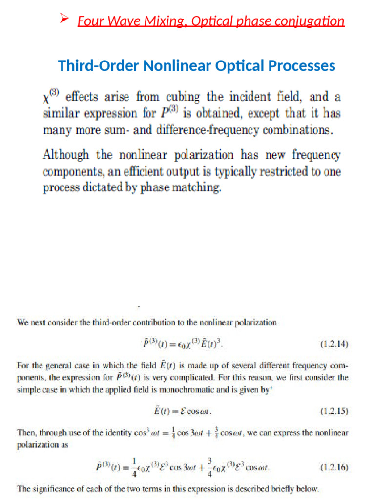 L-4 Third Order Interaction FWM OPC | PDF | Nonlinear Optics | Waves