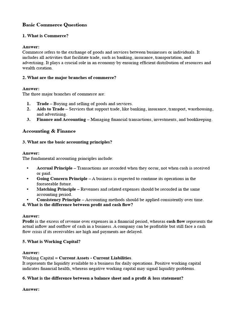 Basic Commerce Questions 19920 | PDF | Expense | Debits And Credits