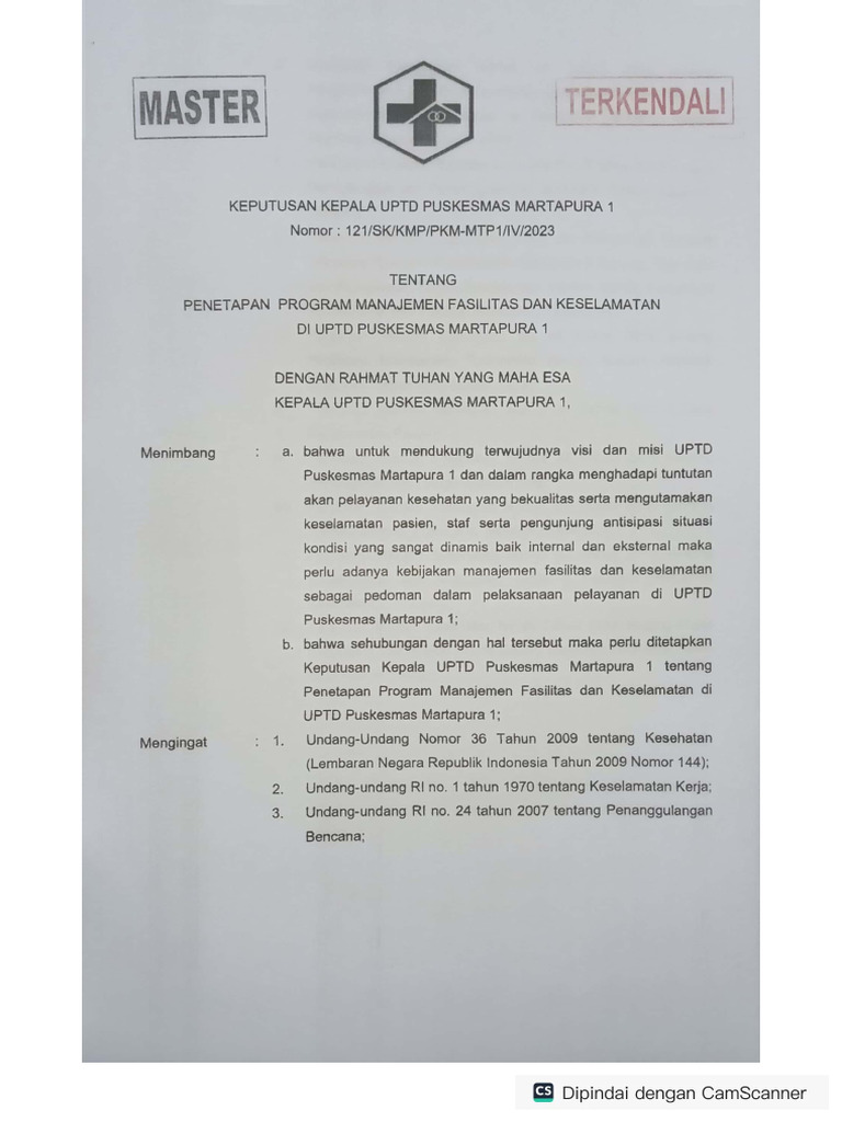 1.4.1.a 2 SK Penetapan Program MFK Yang Terintregrasi (R) | PDF