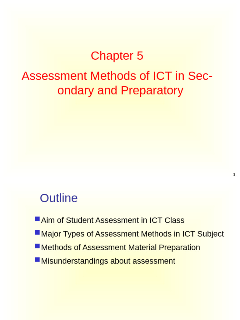 Chapter V Assessment Methods | PDF | Educational Assessment ...
