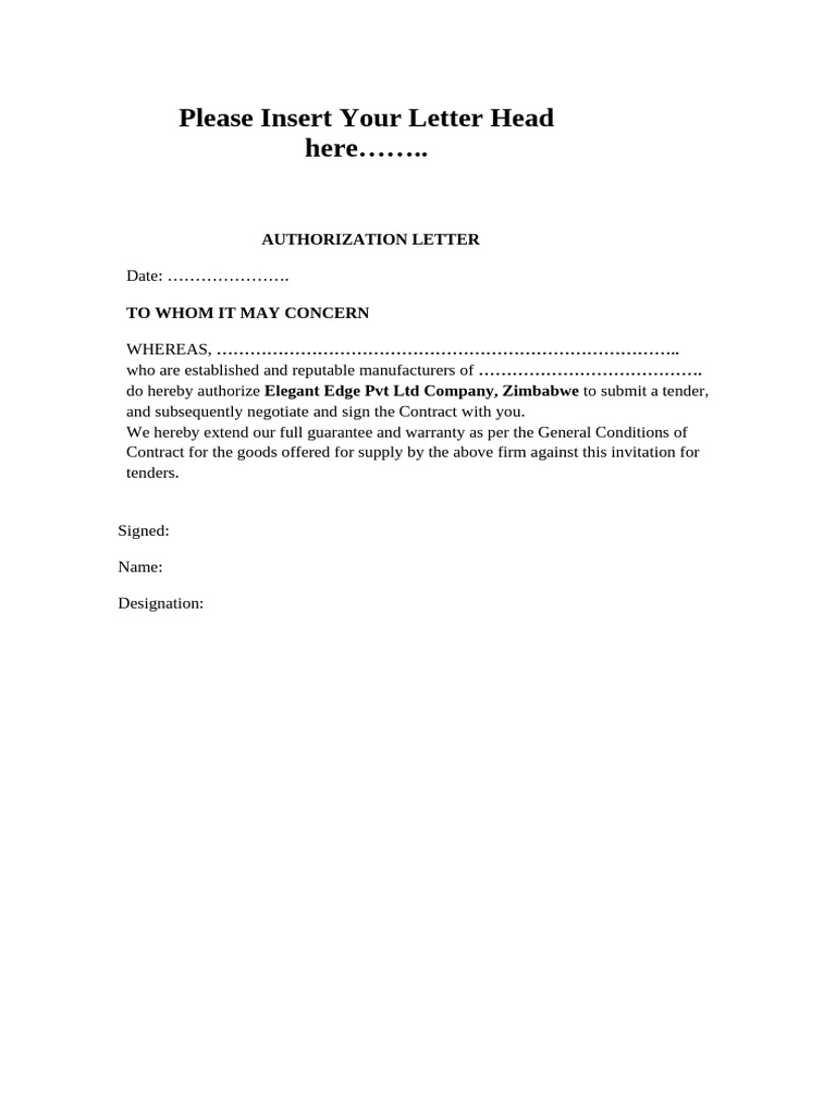 Authorisation+Letter+ +template | PDF