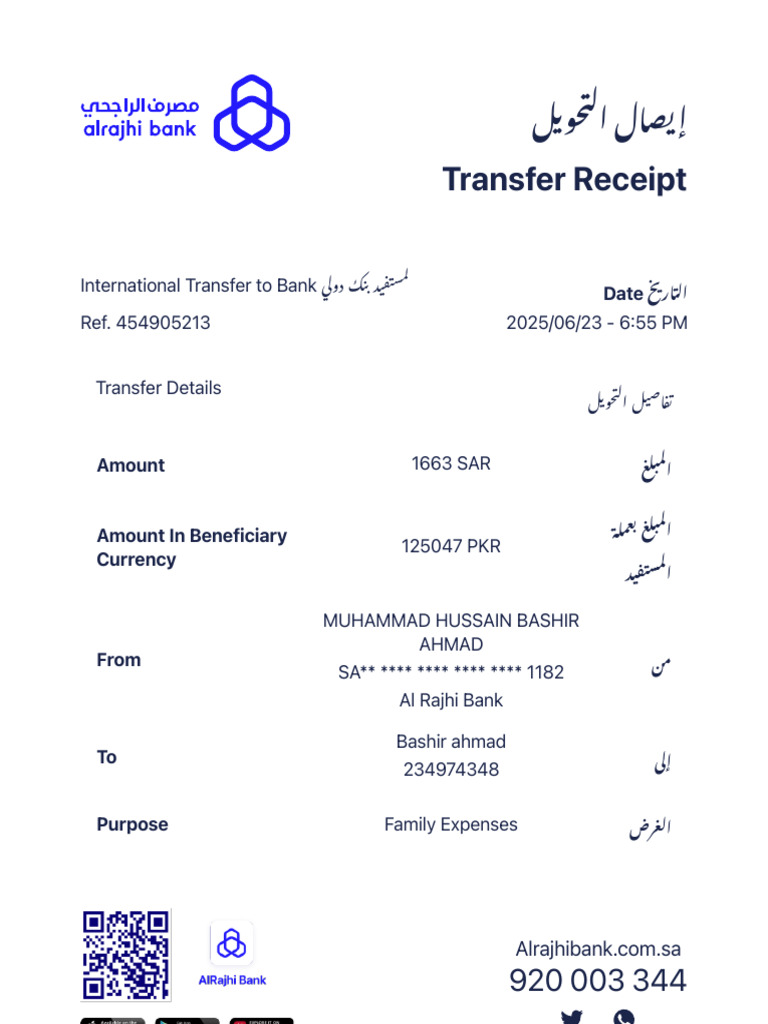 International Transfer Receipt Details | PDF