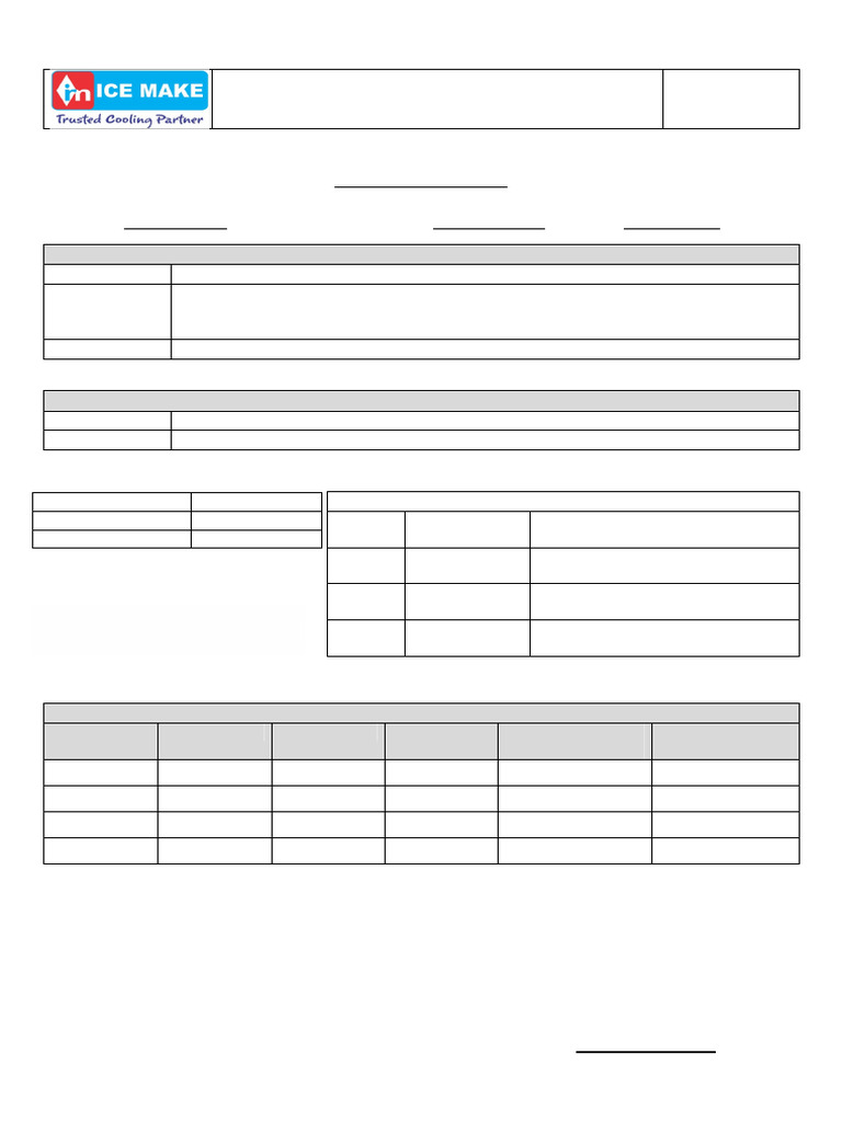 Cold Room Handover & Testing Report | PDF | Pressure | Refrigeration
