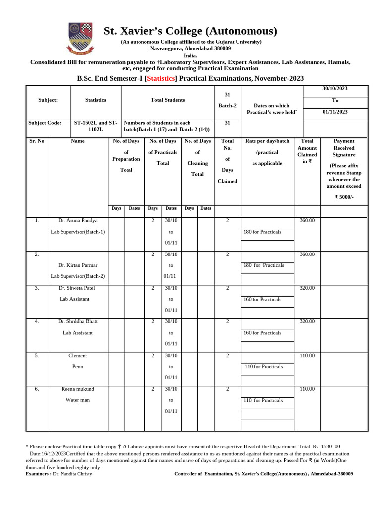 B.Sc. Statistics Practical Exam Bill | PDF | Chess Theory | Chess Openings