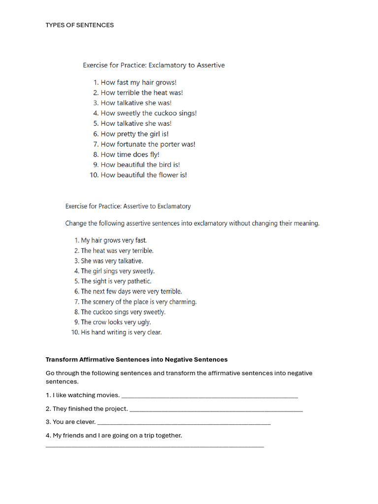 Affirmative to Negative Sentence Exercises | PDF | Chess Openings | Chess