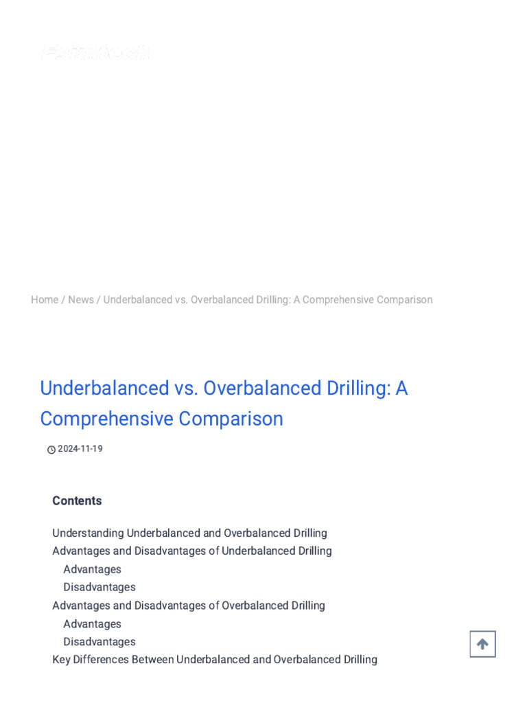 Underbalanced vs. Overbalanced Drilling - A Comprehensive Comparison ...