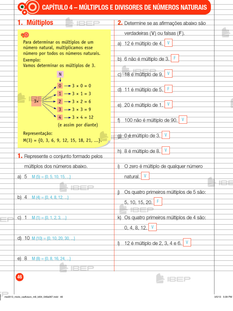 Múltiplos de 5: Análise e Verdades | PDF | Matemática | Conceitos ...