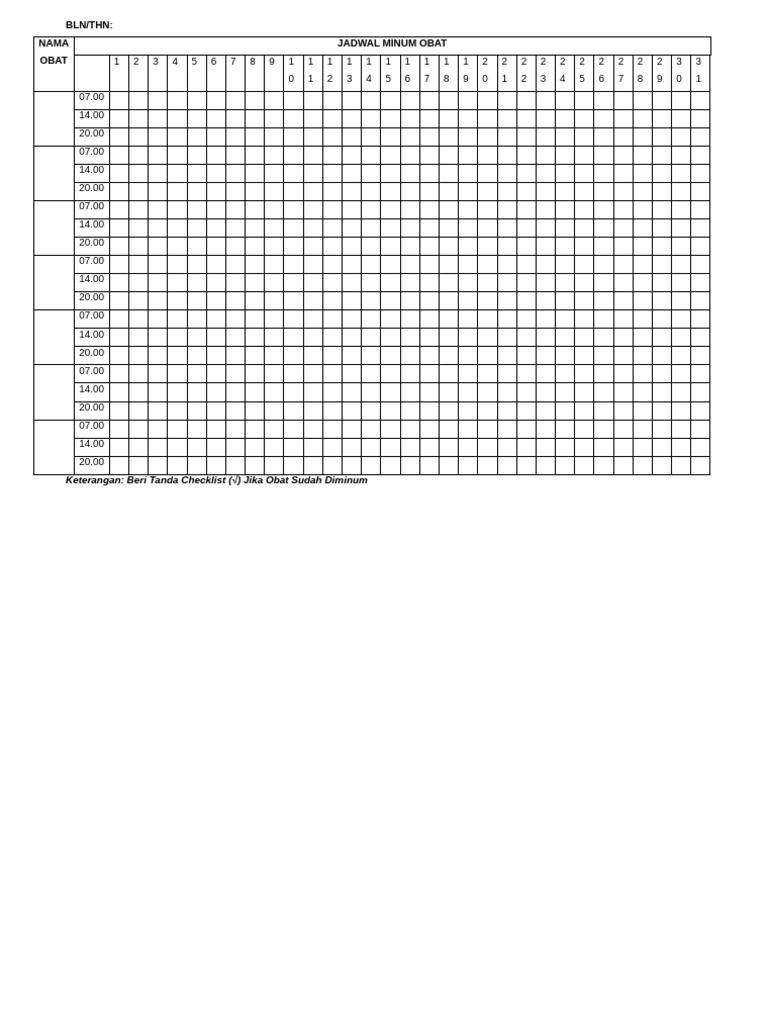 Jadwal Minum Obat | PDF