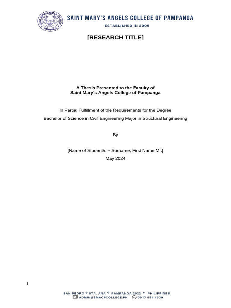 Smacp Final Thesis Template A.y.2023 2024 | PDF | Methodology | Experiment