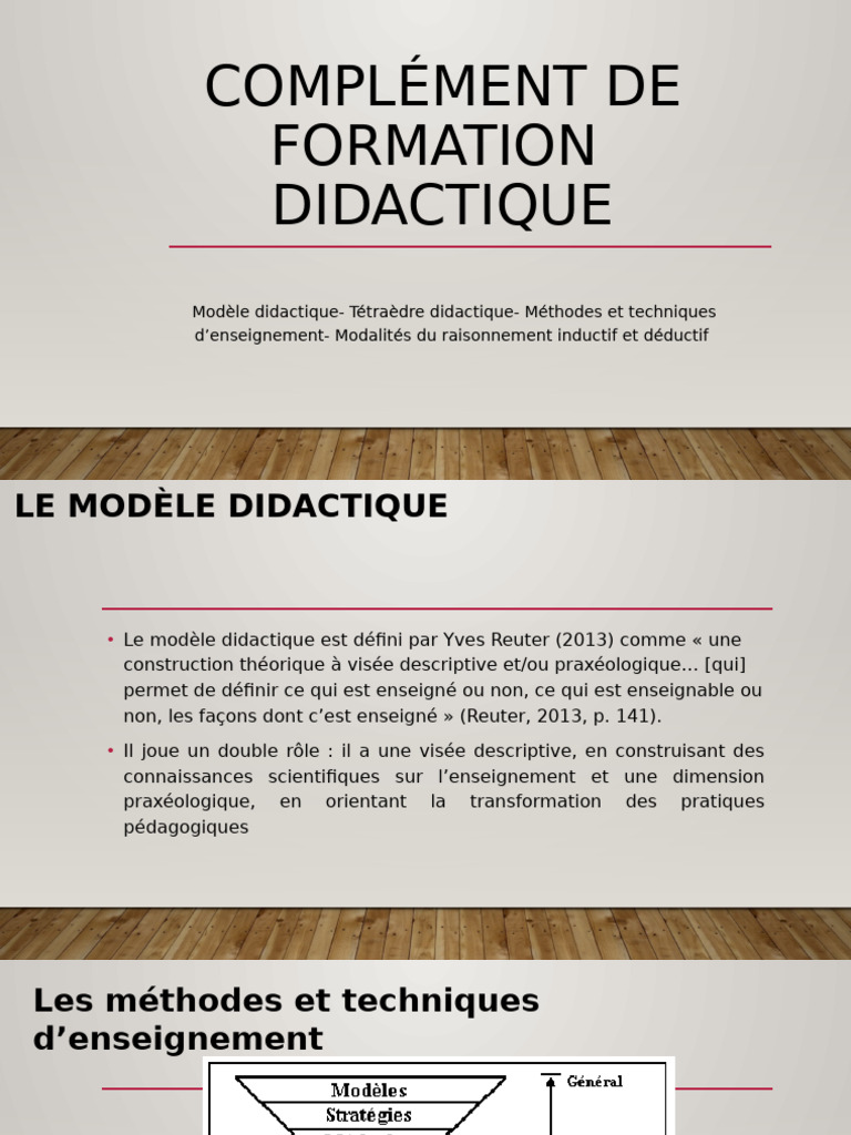 Modèle et techniques didactiques | PDF | Apprentissage | Pédagogie