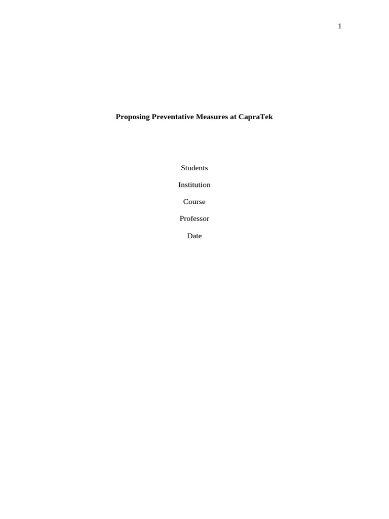 Preventative Measures for CapraTek Compliance | PDF | Equal Pay For ...