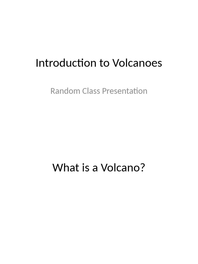 Introduction To Volcanoes | PDF