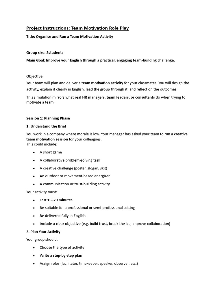 Team Motivation Activity Planning Guide | PDF | Motivation | Motivational