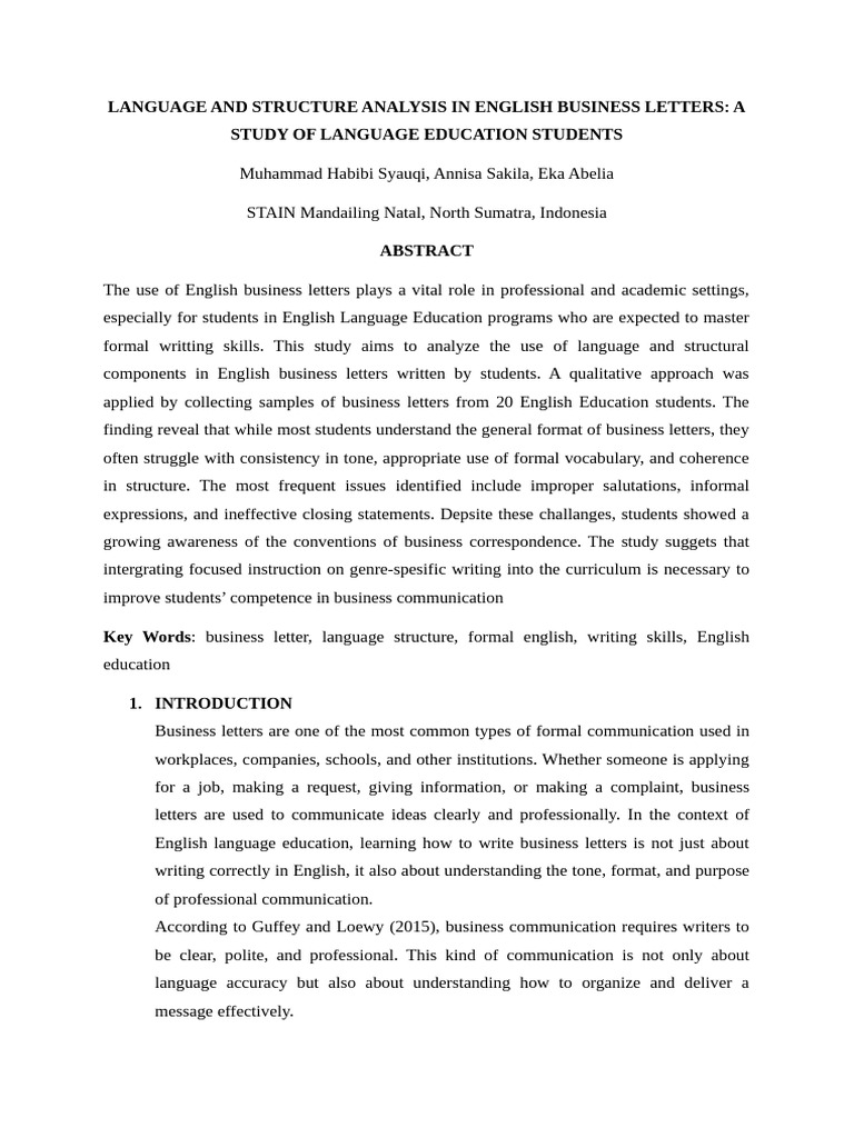 Analyzing Business Letter Writing Skills | PDF | Communication ...