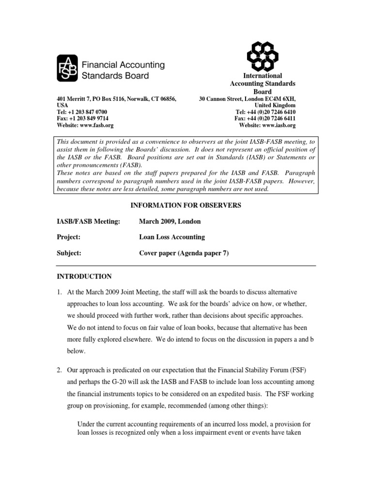 Project | Financial Accounting Standards Board | International