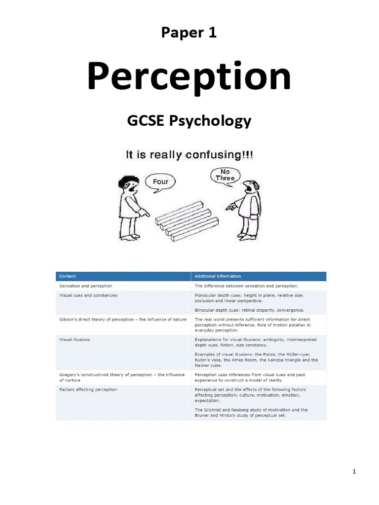 Gilchrist and Nesberg's Perception Study | PDF | Perception ...