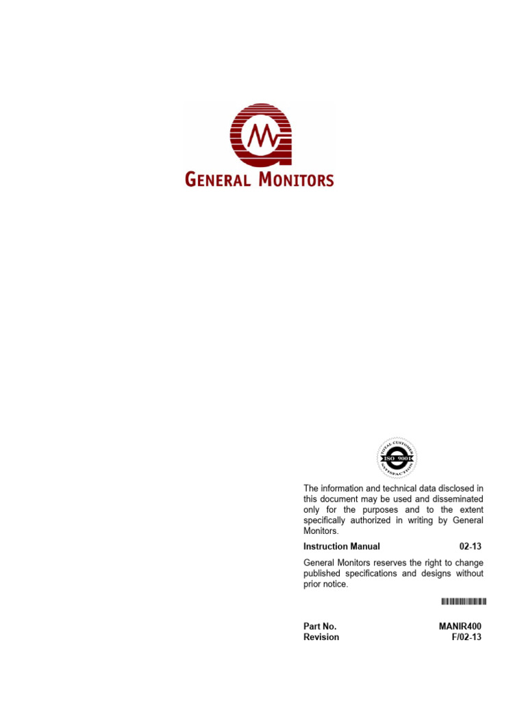 IR400 Infrared Gas Detector Manual | PDF | Calibration | Electrical ...