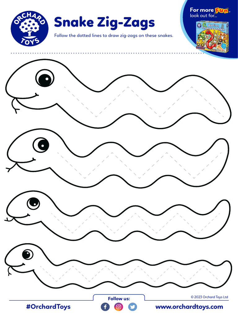 Snake ZigZags Activity Sheet PDF