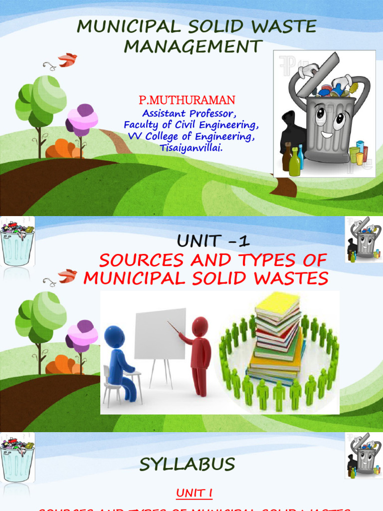 Municipal Solid Waste Management Overview | PDF | Waste Management | Waste