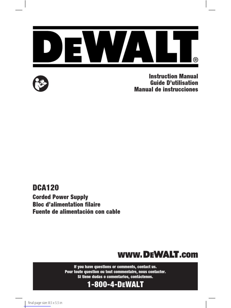 DCA120 Corded Power Supply Manual | PDF | Power Supply | Alternating ...