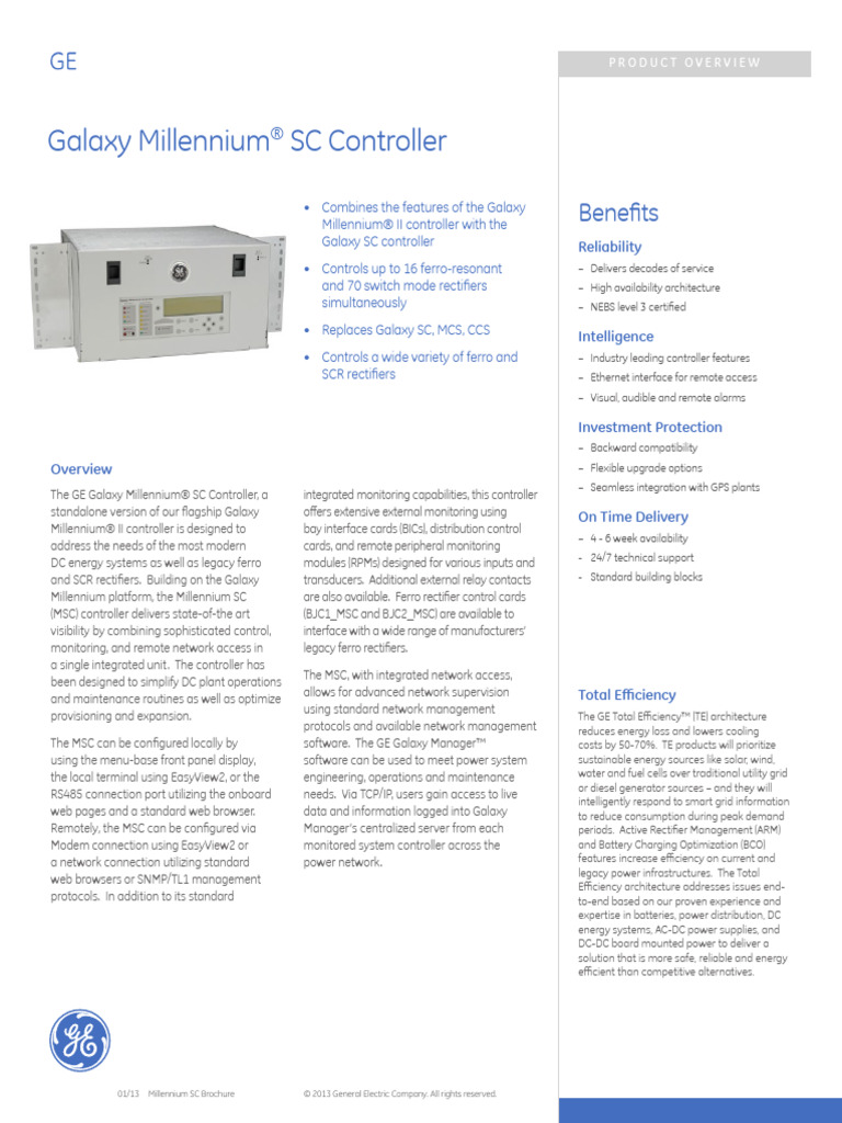 GE Galaxy Millennium SC Controller Overview | PDF | Computer Network ...