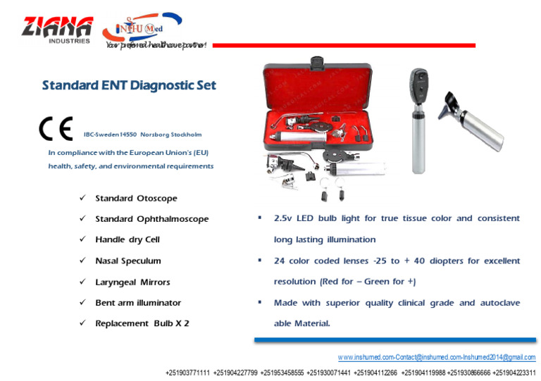 Standard ENT Diagnostic Set Overview | PDF