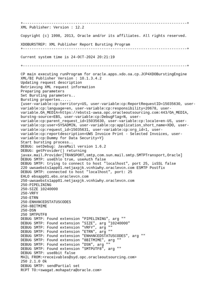 XML Publisher Report Bursting 24102415035631TS1 | PDF | Internet ...