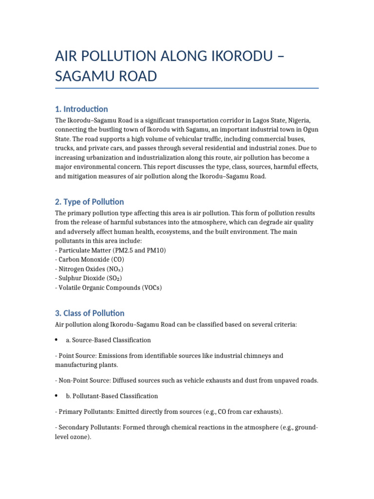 Sodiq Air Pollution Report | PDF | Air Pollution | Exhaust Gas