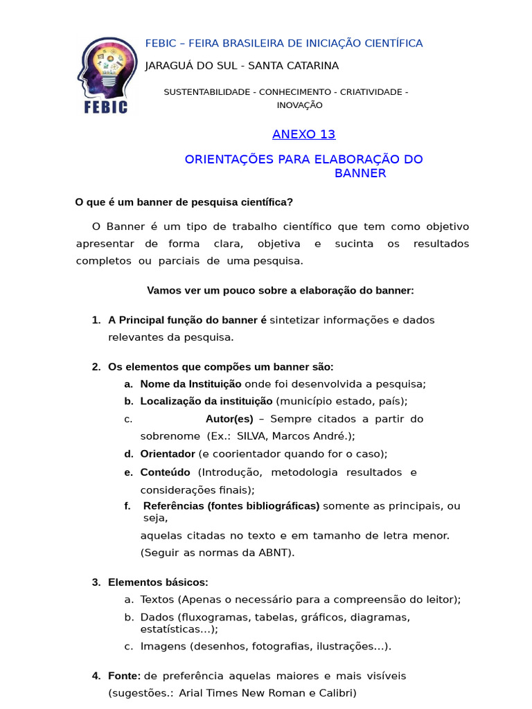Normas ABNT para Elaboração de Banner | PDF