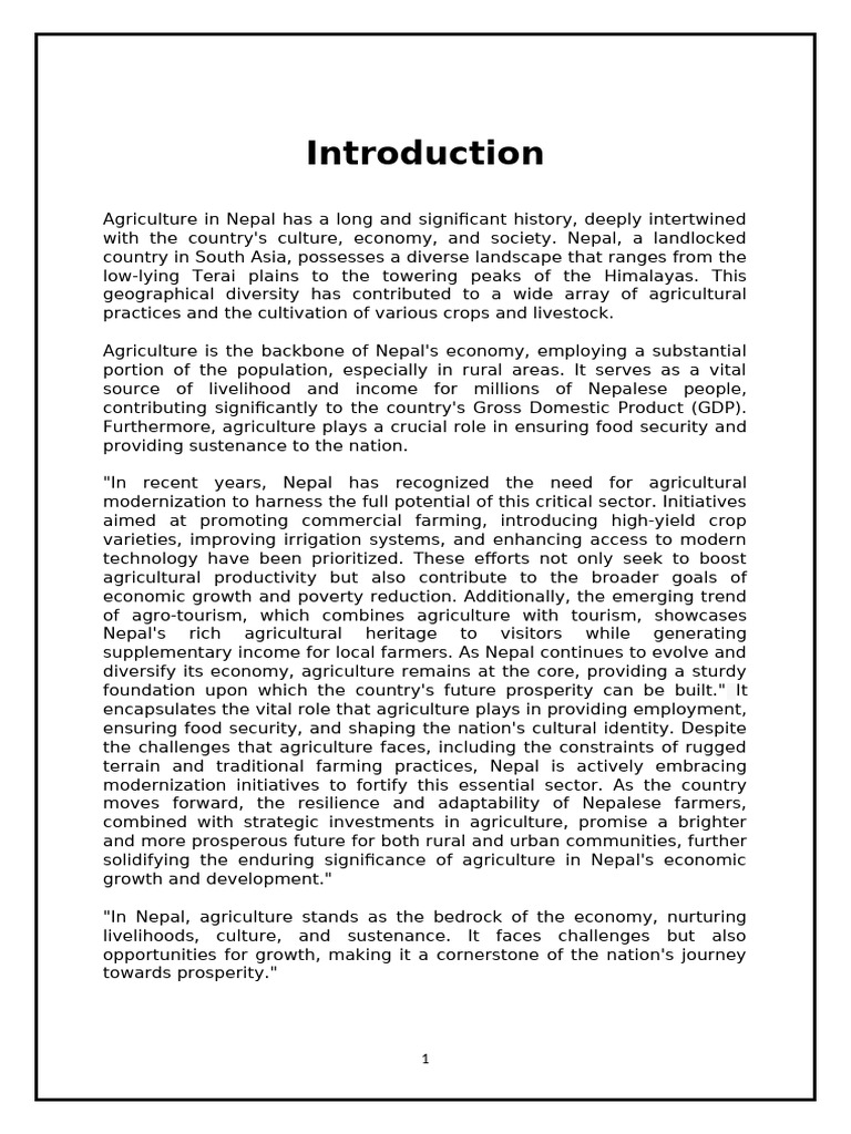 Agriculture: Backbone of Nepal's Economy | PDF | Agriculture | Nepal