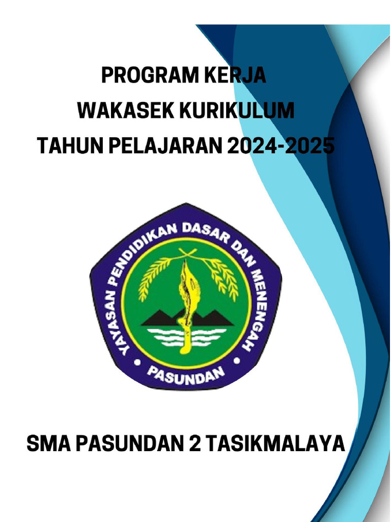 Program Kerja Wakasek Kurikulum SMA Pasundan 2 | PDF