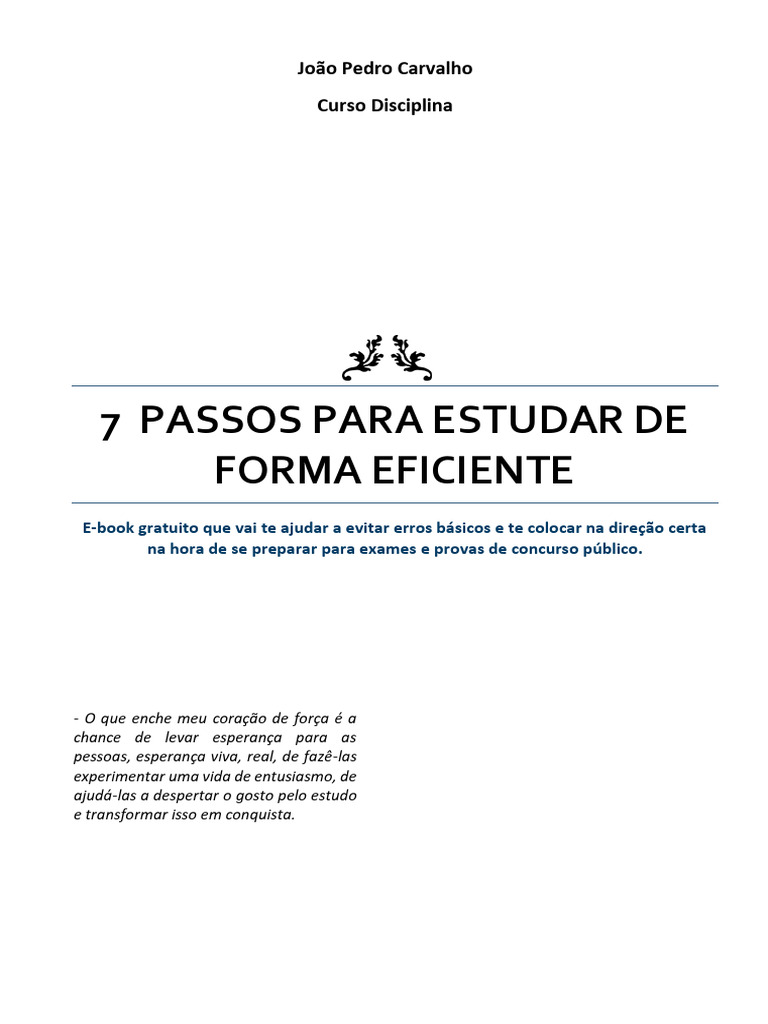 7 Passos para Estudar com Eficácia | PDF | Aprendizado | Constituição