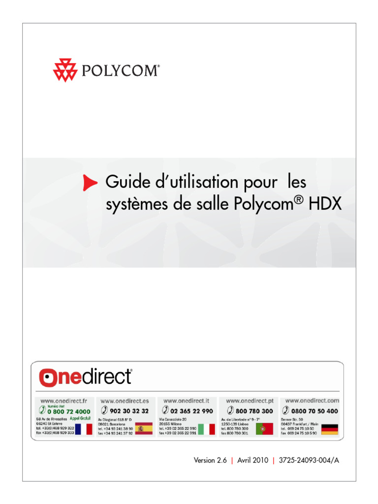 Guide d'utilisation des systèmes Polycom HDX | PDF | séance d ...