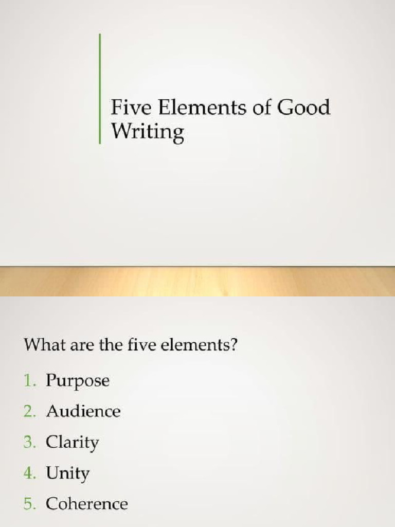 5 Elements of Good Writting | PDF