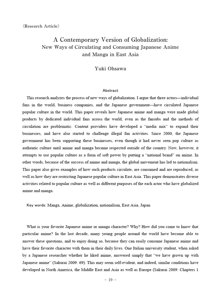 Globalization of Japanese Anime & Manga | PDF | Cosplay | Anime