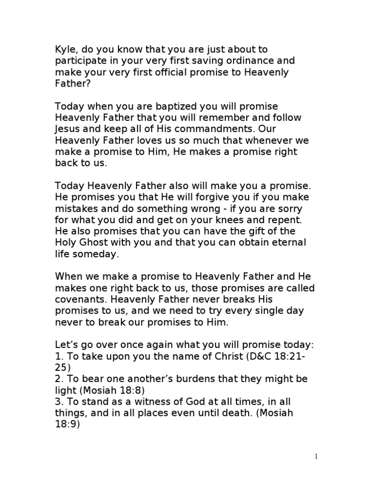 Baptism Talk PDF Baptism God The Father