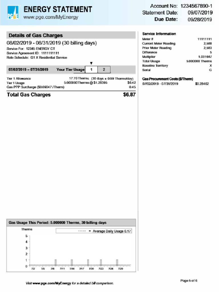 USA PG&E Energy Statement P5 | PDF