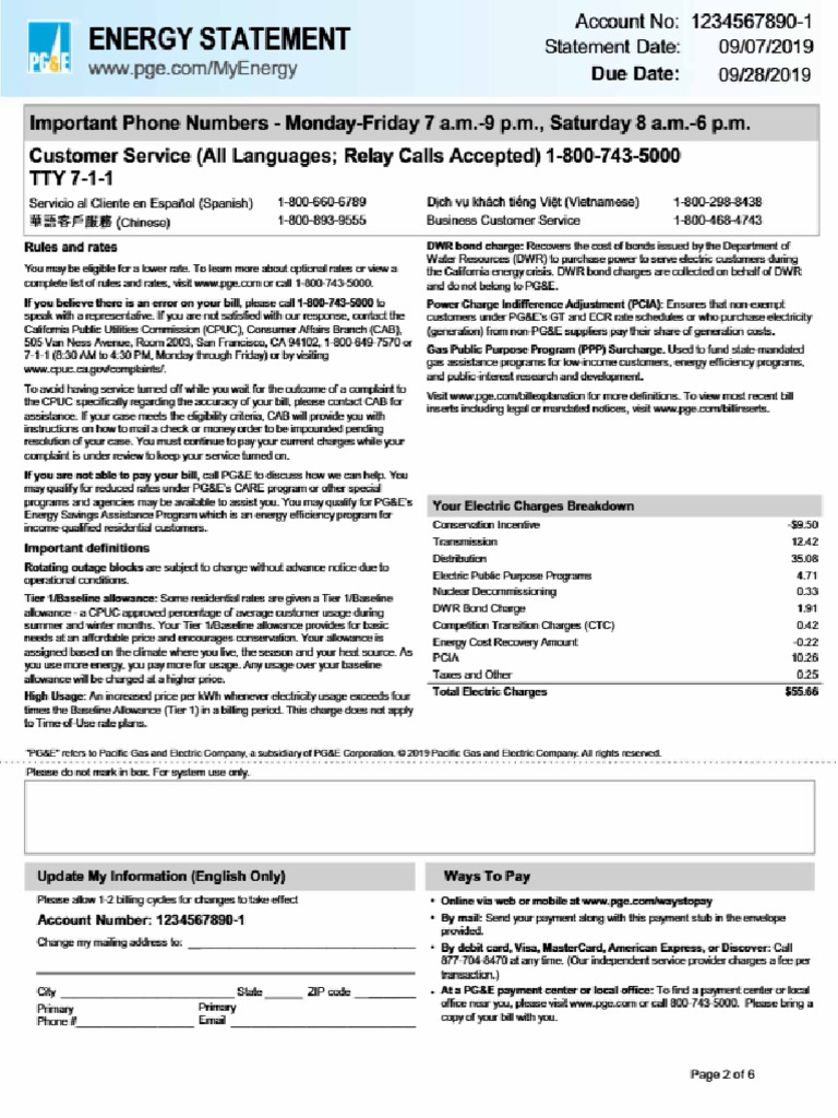 USA PG&E Energy Statement P2 | PDF