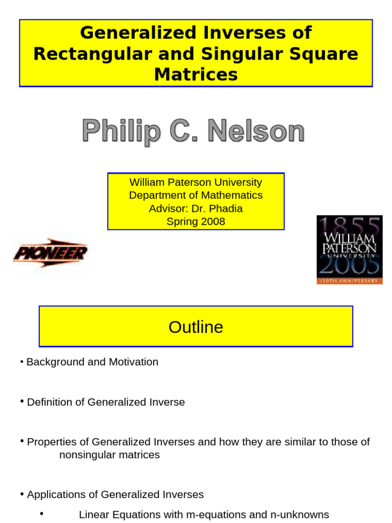Generalised Inverse Pseudo Inverse Matrix | PDF | Matrix (Mathematics ...