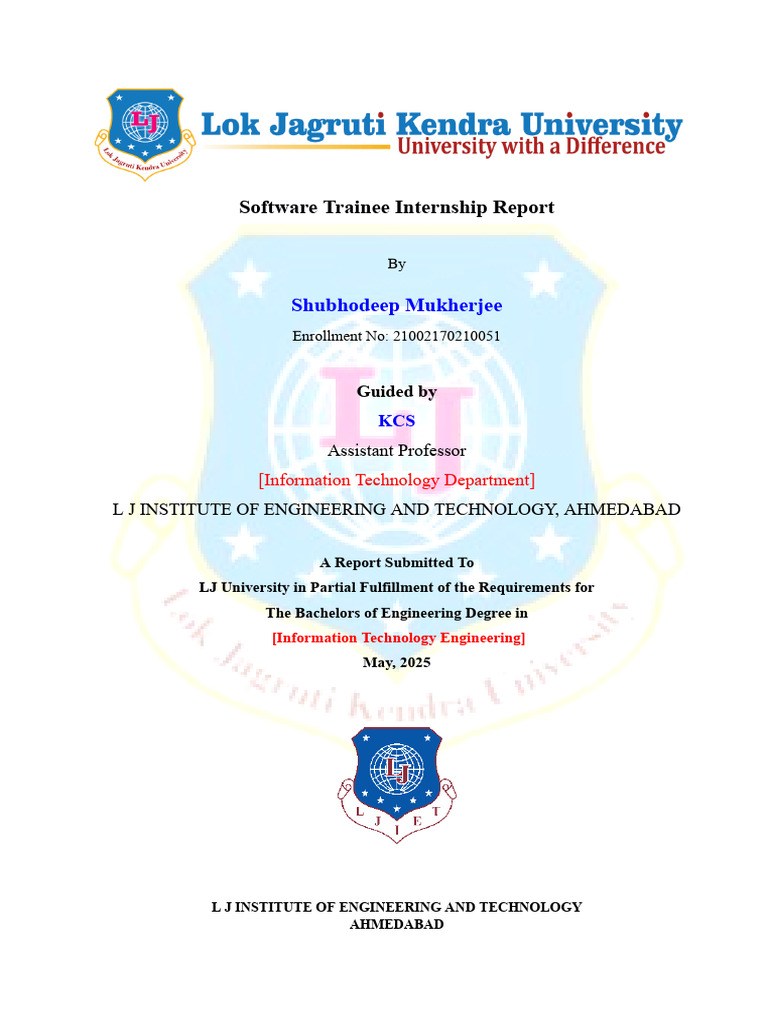 Software Trainee Internship Report 2025 | PDF | Databases | My Sql