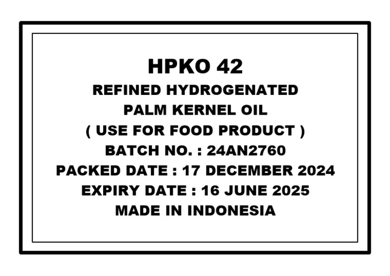 HPKO 42: Refined Palm Kernel Oil | PDF